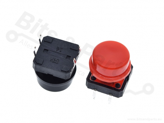 Microswitch drukknop (maakcontact) 12x12mm set van 25 stuks